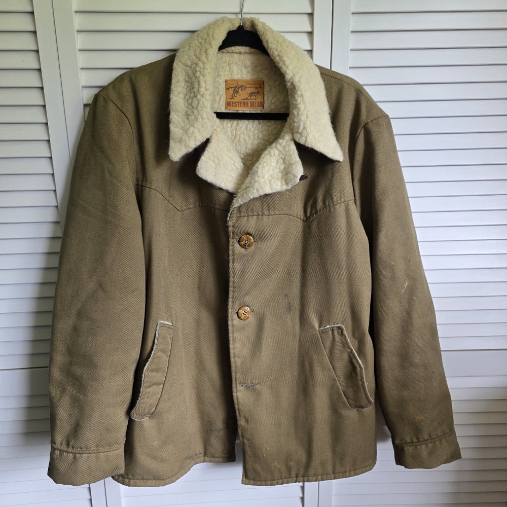 Vintage 1970’s Sears Western Outdoor Wear Sherpa lined jacket, Mens L
